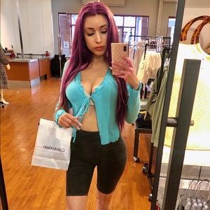 Aqua Blue Flowing Crop Top